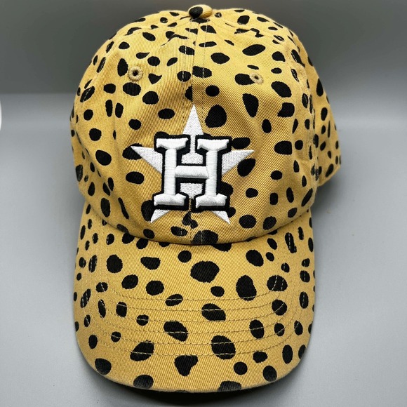 Houston Astros '47 Brand Womens Strapback Cap Leopard Print Rare HTF NWOT Texas - Picture 1 of 11
